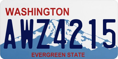 WA license plate AWZ4215