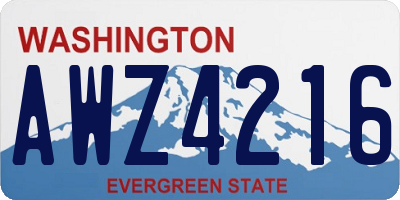 WA license plate AWZ4216