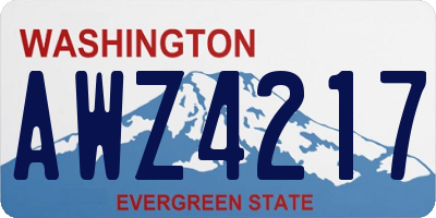 WA license plate AWZ4217