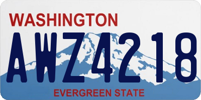 WA license plate AWZ4218