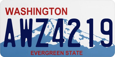 WA license plate AWZ4219