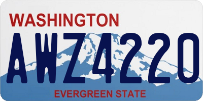 WA license plate AWZ4220