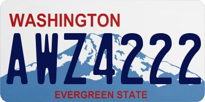WA license plate AWZ4222
