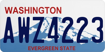 WA license plate AWZ4223