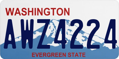 WA license plate AWZ4224