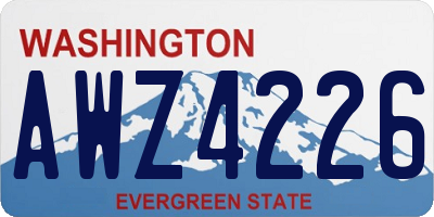 WA license plate AWZ4226