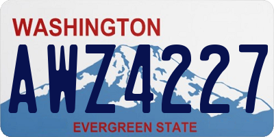 WA license plate AWZ4227