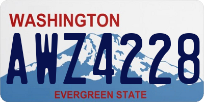 WA license plate AWZ4228