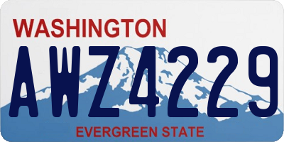 WA license plate AWZ4229