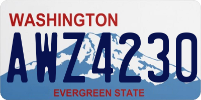 WA license plate AWZ4230