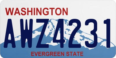 WA license plate AWZ4231