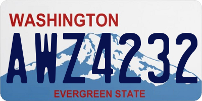 WA license plate AWZ4232