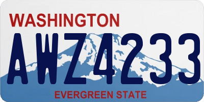 WA license plate AWZ4233