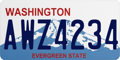 WA license plate AWZ4234