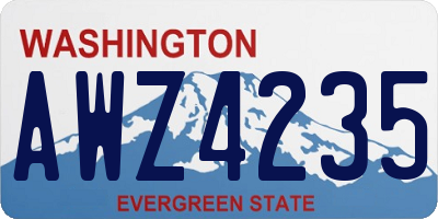 WA license plate AWZ4235