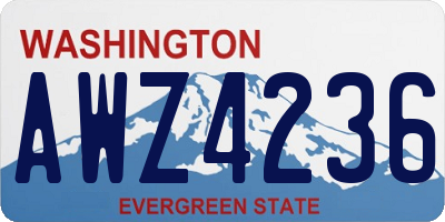 WA license plate AWZ4236