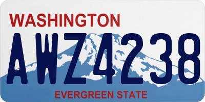 WA license plate AWZ4238