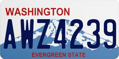 WA license plate AWZ4239