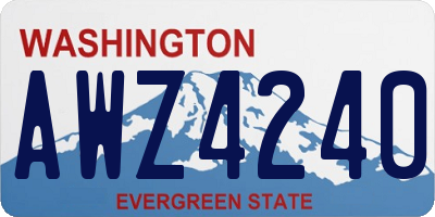 WA license plate AWZ4240