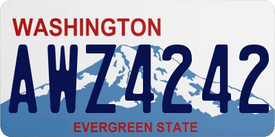 WA license plate AWZ4242
