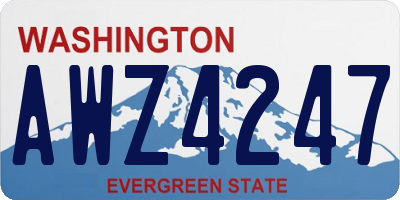 WA license plate AWZ4247