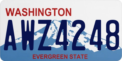 WA license plate AWZ4248