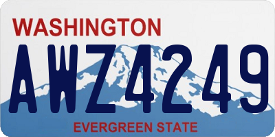 WA license plate AWZ4249