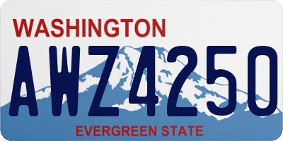 WA license plate AWZ4250