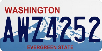 WA license plate AWZ4252