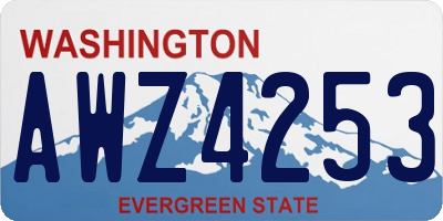 WA license plate AWZ4253