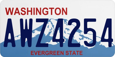 WA license plate AWZ4254