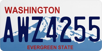 WA license plate AWZ4255