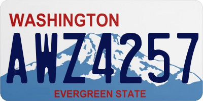 WA license plate AWZ4257