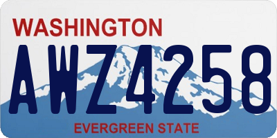 WA license plate AWZ4258