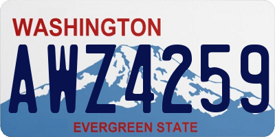 WA license plate AWZ4259