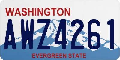 WA license plate AWZ4261