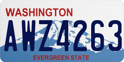 WA license plate AWZ4263