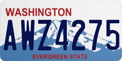 WA license plate AWZ4275