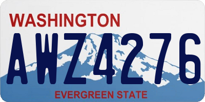 WA license plate AWZ4276