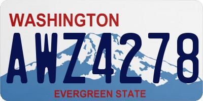 WA license plate AWZ4278