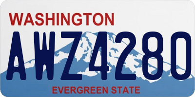 WA license plate AWZ4280
