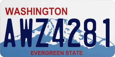 WA license plate AWZ4281