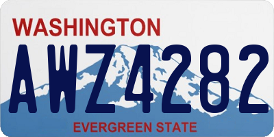 WA license plate AWZ4282