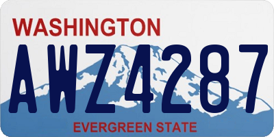 WA license plate AWZ4287