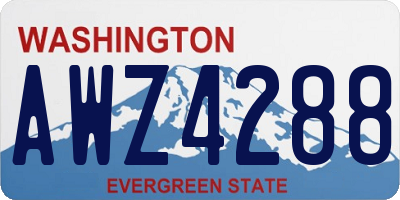 WA license plate AWZ4288