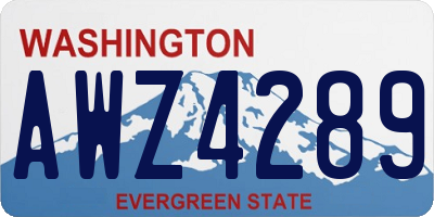 WA license plate AWZ4289