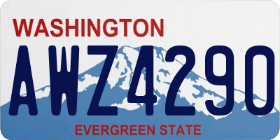 WA license plate AWZ4290