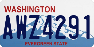 WA license plate AWZ4291