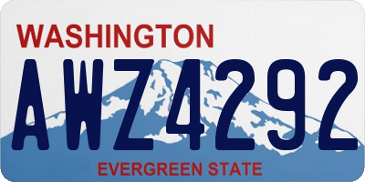WA license plate AWZ4292