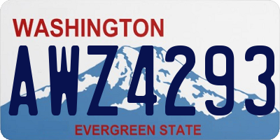 WA license plate AWZ4293